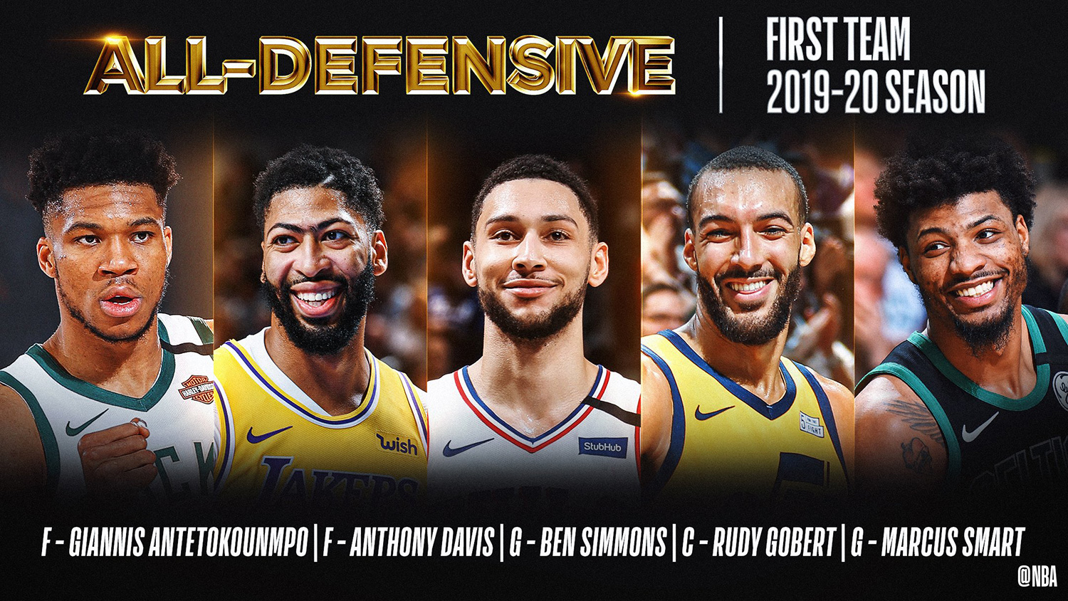 بسکتبال NBA - تیم دفاعی فصل NBA - تیم دفاعی فصل 2019/20 NBA - یانیس آنتتوکومپو - آنتونی دیویس